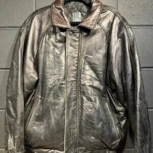 Vintage Robert Comstock Expedition RC Black Leather Jacket Quilt Lined Size M